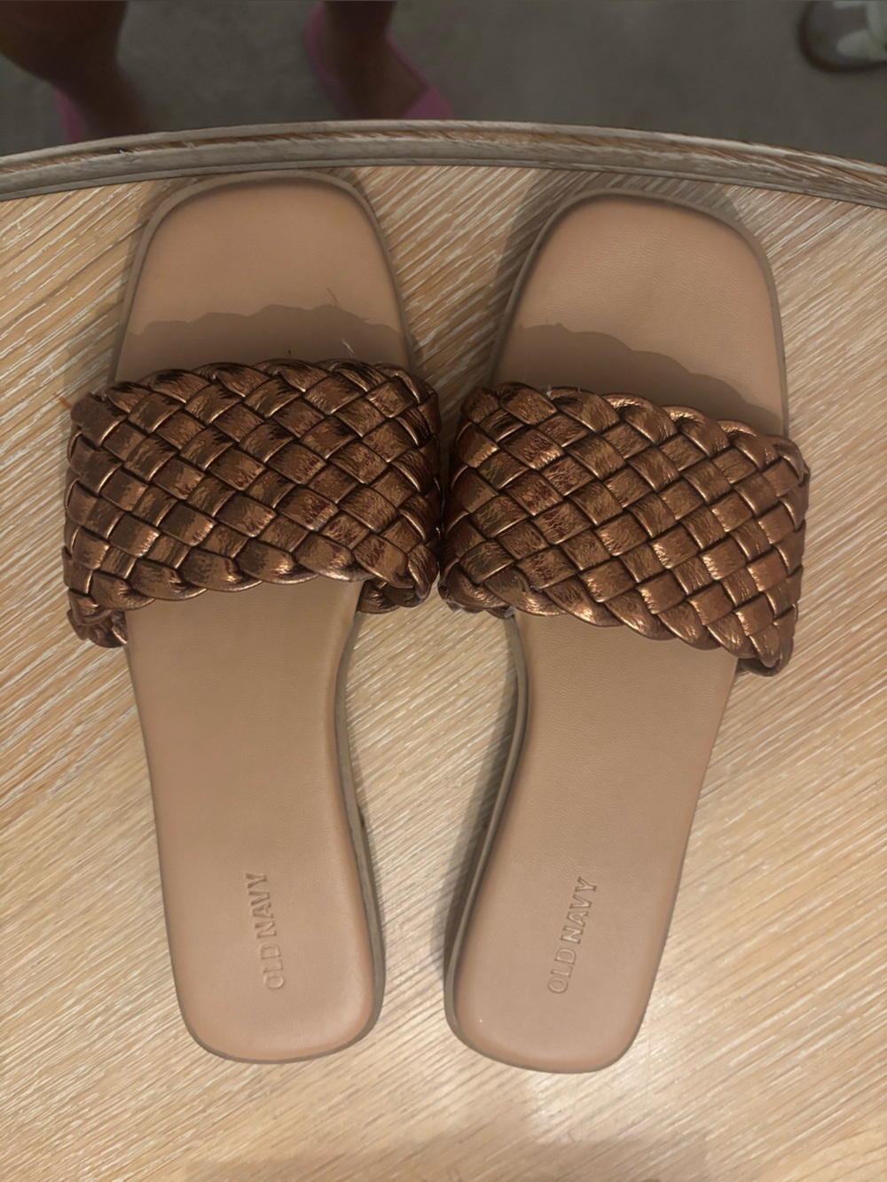 Old Navy Braided Metallic Copper Slide Sandals - Women's 8